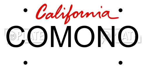 COMONO California License Plate