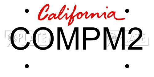 COMPM2 California License Plate
