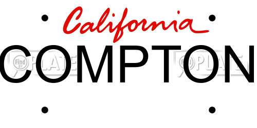 COMPTON California License Plate