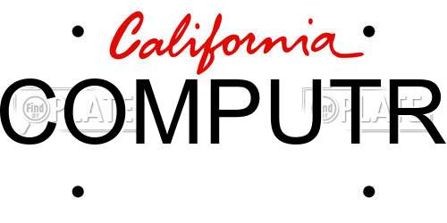 COMPUTR California License Plate