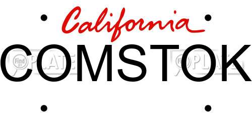 COMSTOK California License Plate
