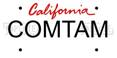 COMTAM California License Plate