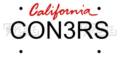CON3RS California License Plate