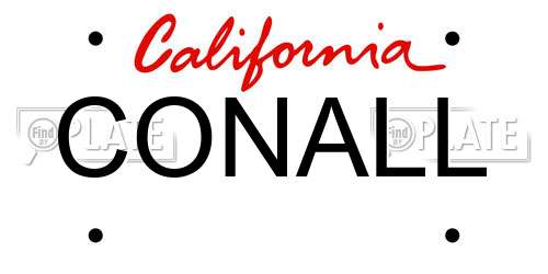 CONALL California License Plate