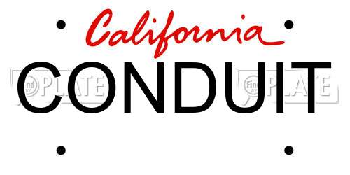 CONDUIT California License Plate