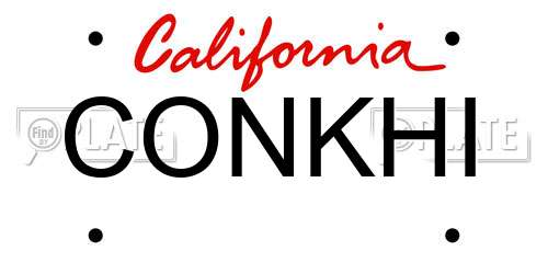 CONKHI California License Plate