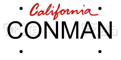 CONMAN California License Plate