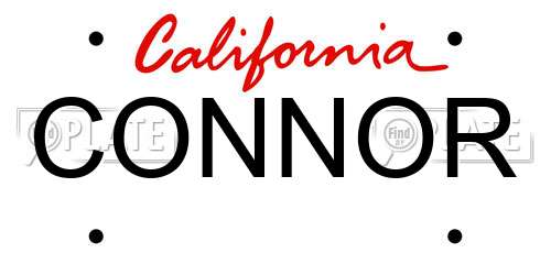 CONNOR California License Plate