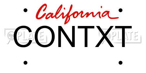 CONTXT California License Plate