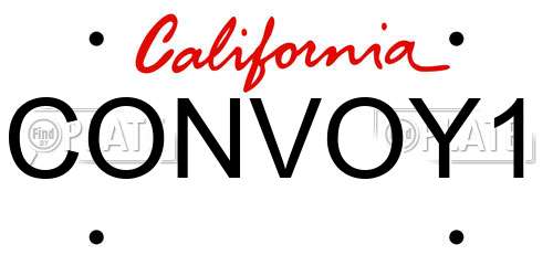CONVOY1 California License Plate