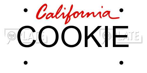 COOKIE California License Plate