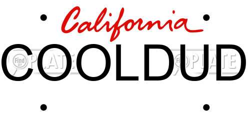 COOLDUD California License Plate
