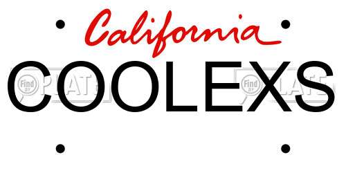 COOLEXS California License Plate
