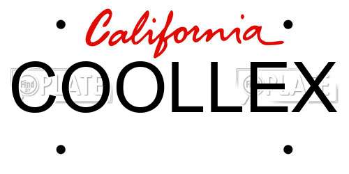 COOLLEX California License Plate
