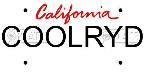 COOLRYD California License Plate
