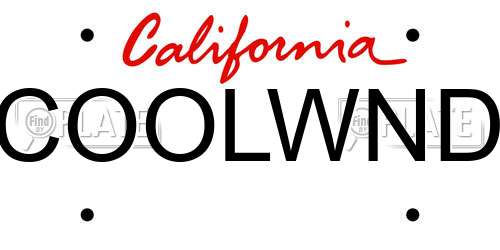 COOLWND California License Plate