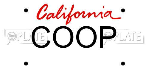COOP California License Plate
