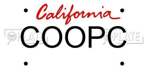 COOPC California License Plate