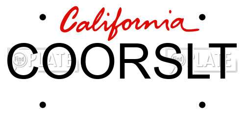 COORSLT California License Plate