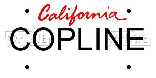 COPLINE California License Plate