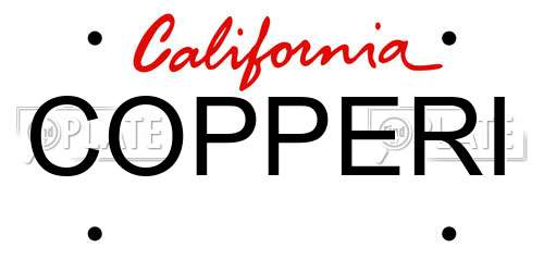 COPPERI California License Plate