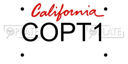 COPT1 California License Plate