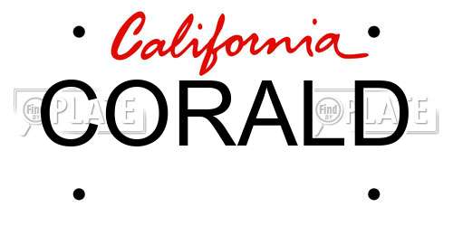 CORALD California License Plate