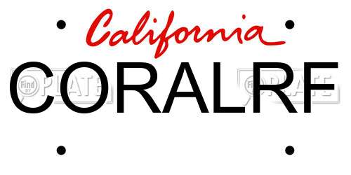 CORALRF California License Plate