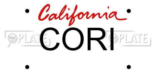 CORI California License Plate