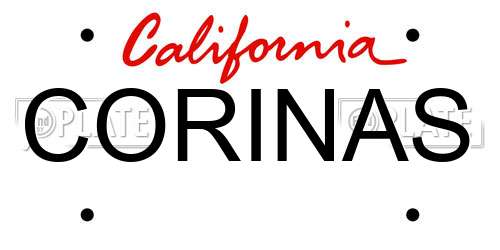 CORINAS California License Plate