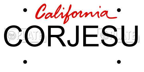 CORJESU California License Plate