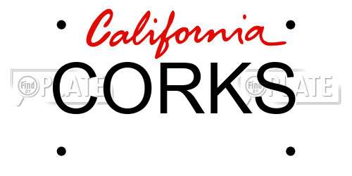 CORKS California License Plate