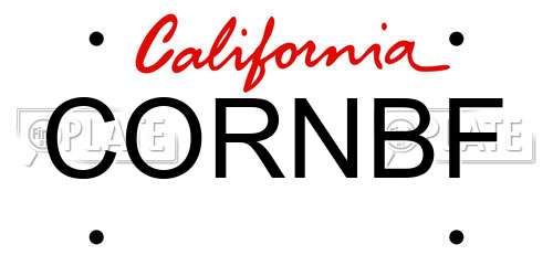 CORNBF California License Plate