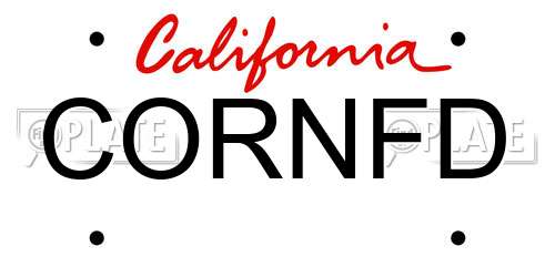 CORNFD California License Plate