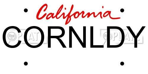 CORNLDY California License Plate