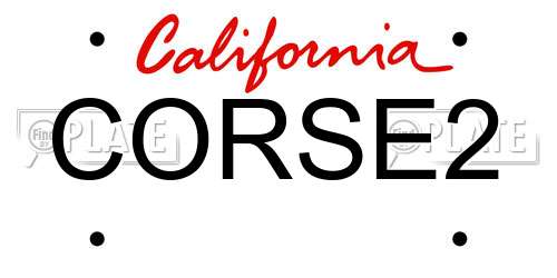 CORSE2 California License Plate