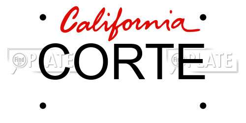 CORTE California License Plate