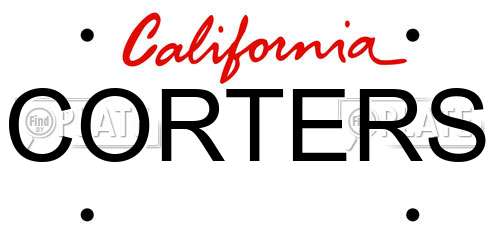 CORTERS California License Plate