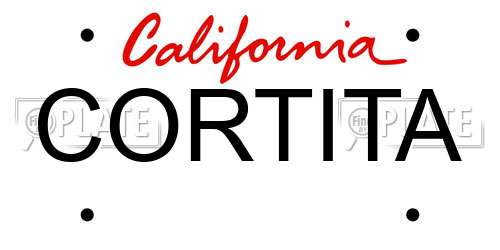 CORTITA California License Plate
