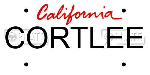CORTLEE California License Plate