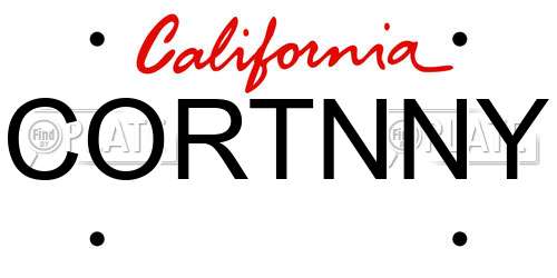 CORTNNY California License Plate