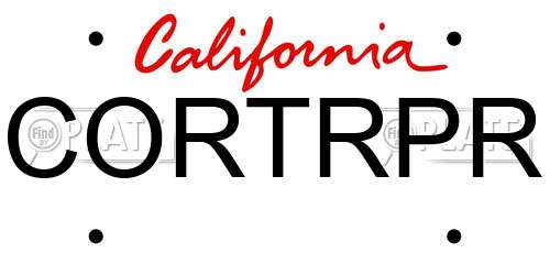 CORTRPR California License Plate