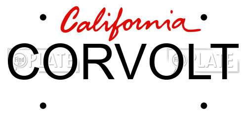 CORVOLT California License Plate
