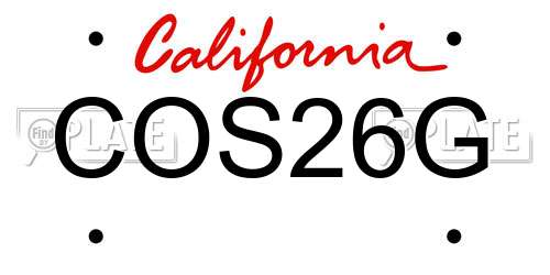 COS26G California License Plate