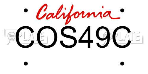 COS49C California License Plate
