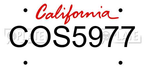 COS5977 California License Plate