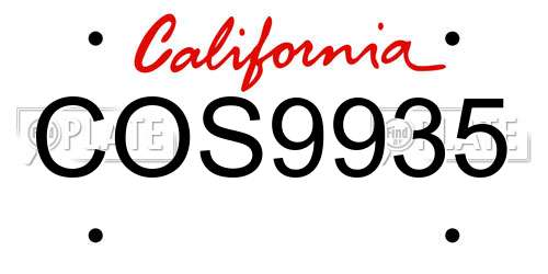 COS9935 California License Plate