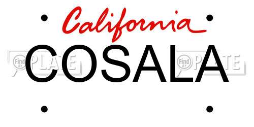 COSALA California License Plate