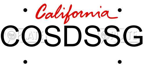 COSDSSG California License Plate