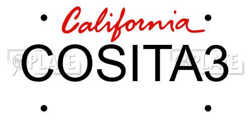 COSITA3 California License Plate